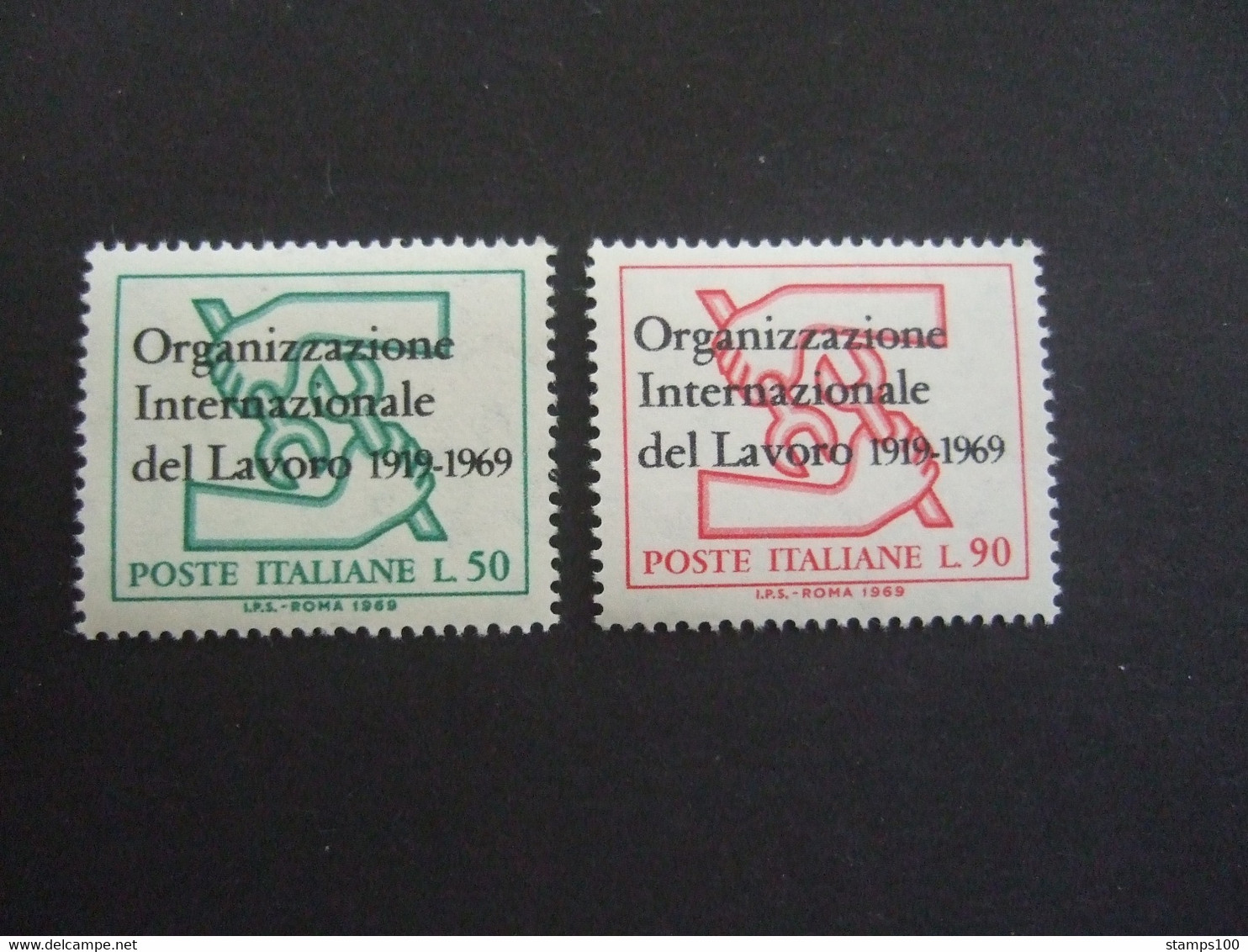 ITALY, 1969 (50th Anniversary Of The International Labour Organization). MNH **Complete Set. Mi ## 1299-1300. (052706) - IAO