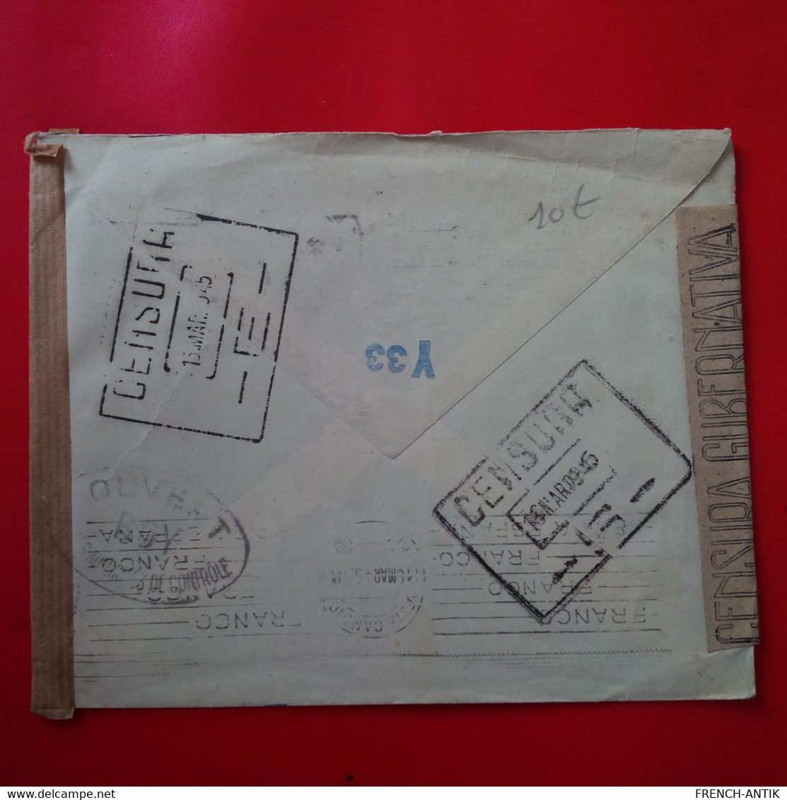 LETTRE MADRID POUR TROYES CENSURA 1945 COMMANDANT JEAN POIRRIER - Lettres & Documents