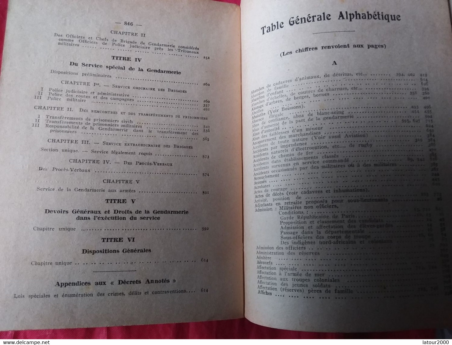 ENCYCLOPÉDIE DES REGLEMENTS DANS LA GENDARMERIE  DECRETS - Derecho