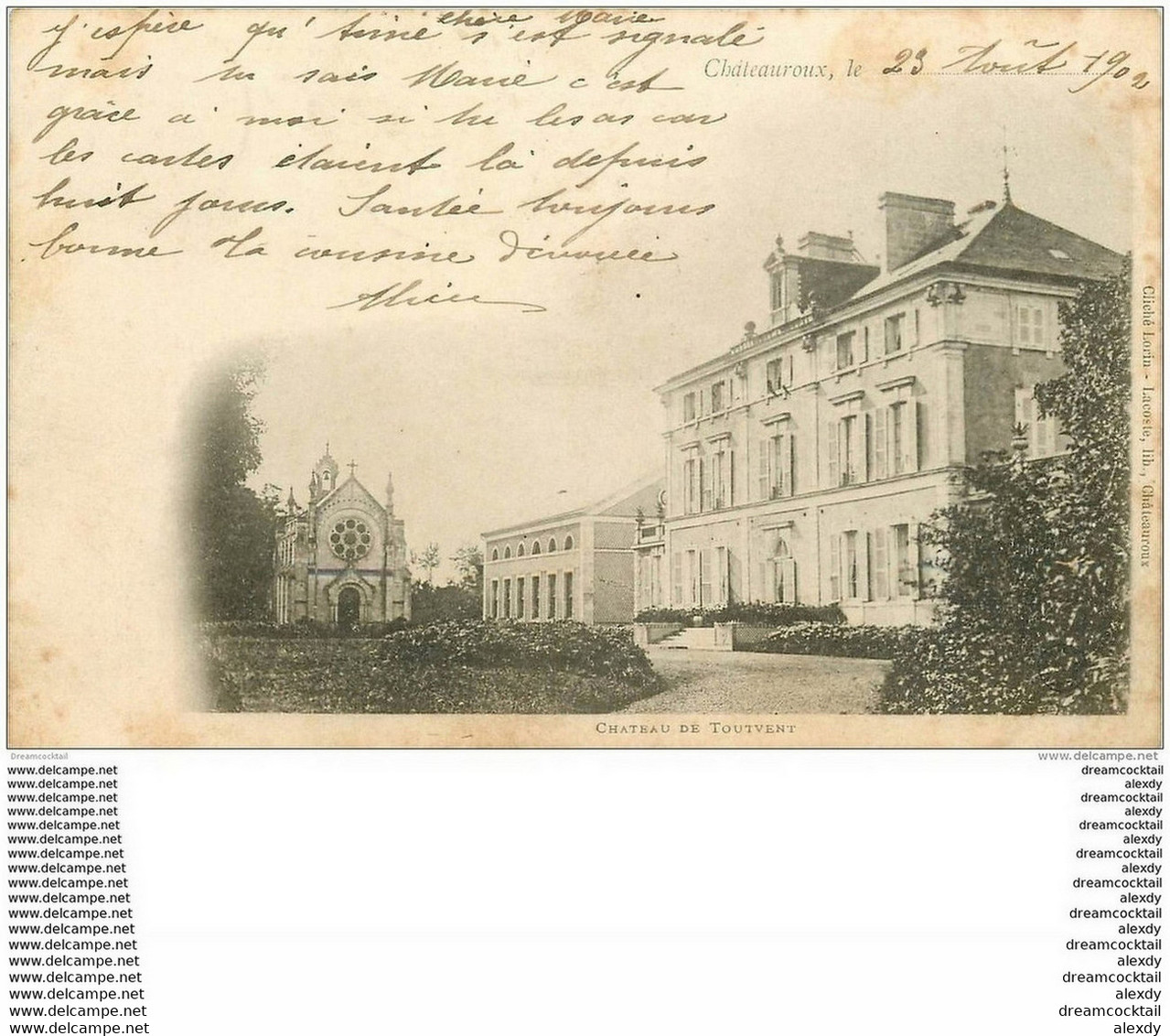 WW Carte Pionnière 36 CHATEAUROUX. Château De Toutvent 1902 - Chateauroux