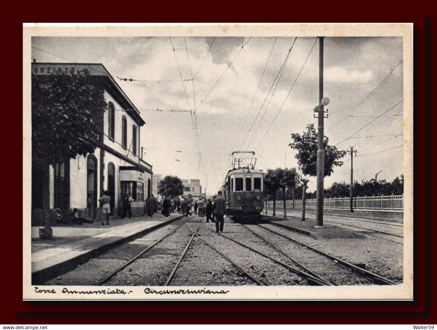 1940 Italia Cartolina TORRE ANNUNZIATA Stazione Circunvesuviana Nuova - Torre Annunziata