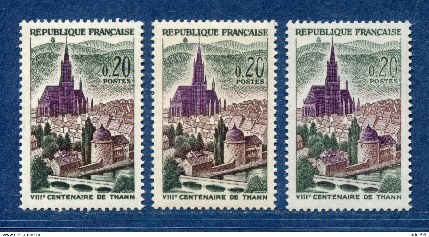 ⭐ France - Variété - YT N° 1308 - Couleurs - Pétouille - Neuf Sans Charnière - 1961 ⭐ - Unused Stamps