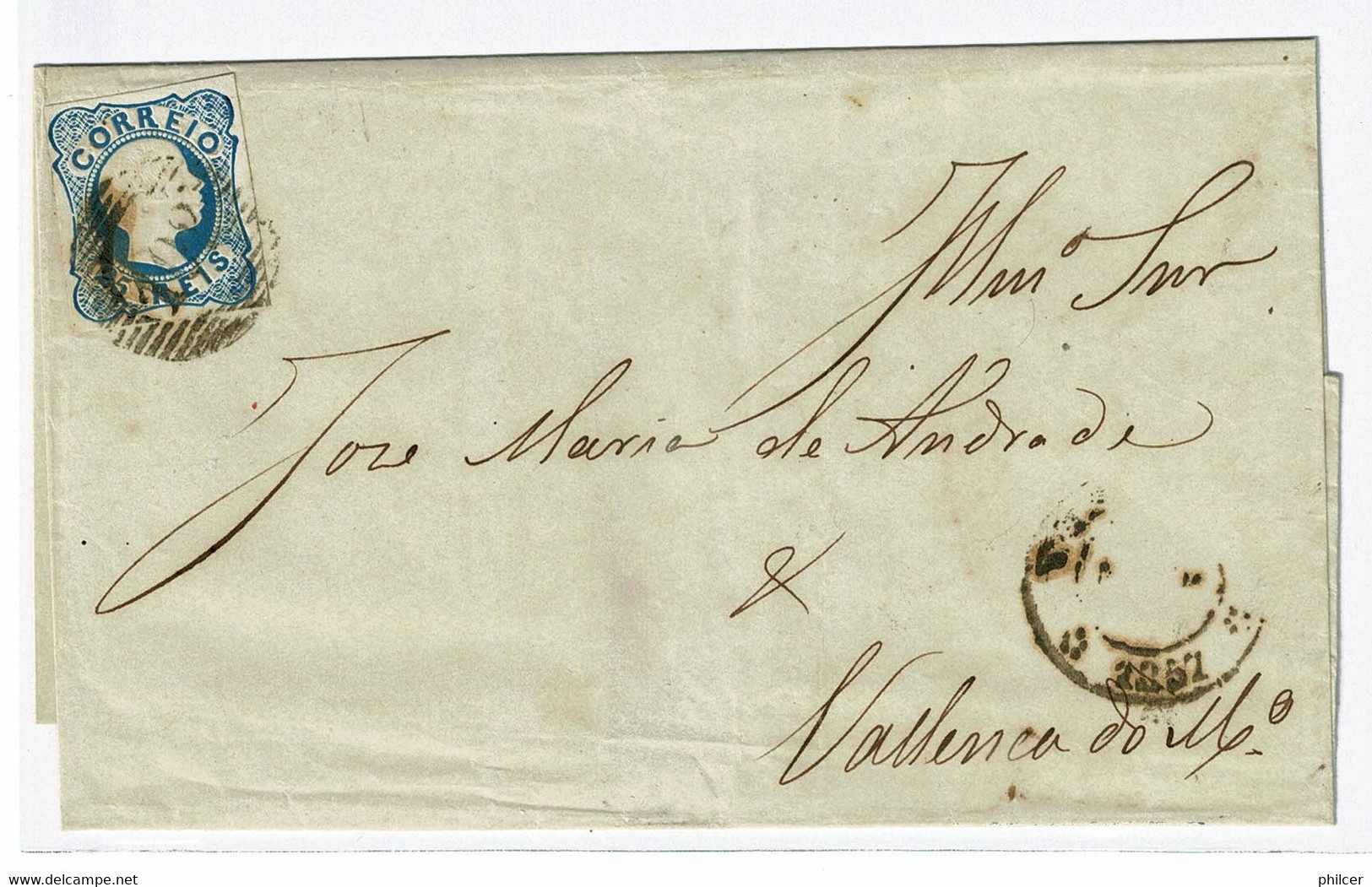 Portugal, 1857, # 12, Viana Do Castelo-Valença - Lettres & Documents