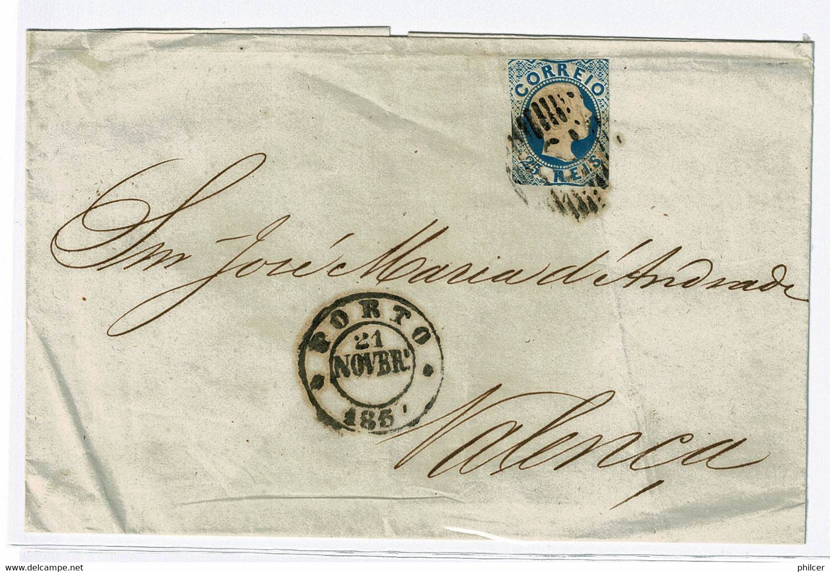 Portugal, 185..., # 12, Porto-Valença - Lettres & Documents