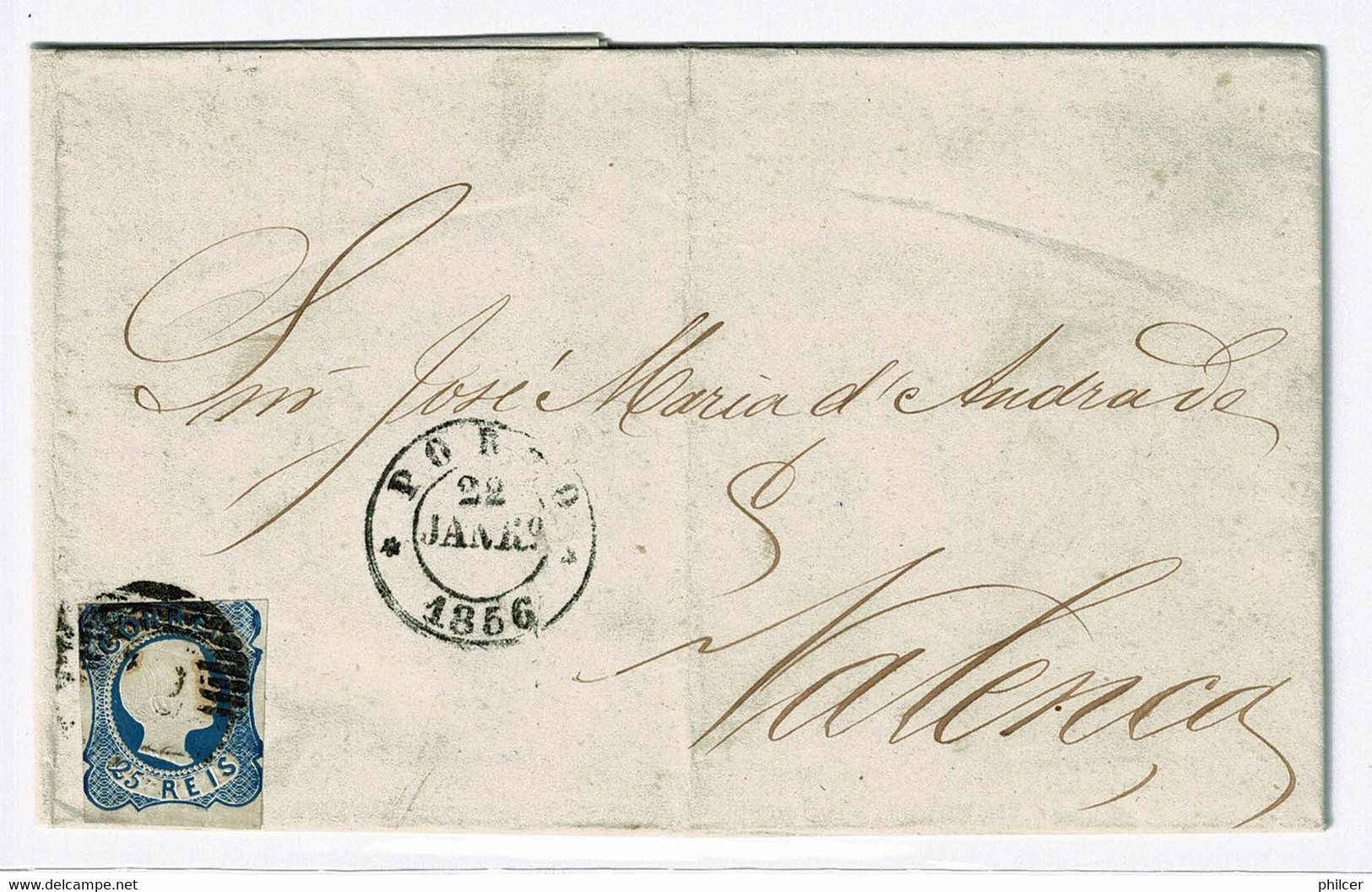 Portugal, 1856, # 7, Porto-Valença - Covers & Documents