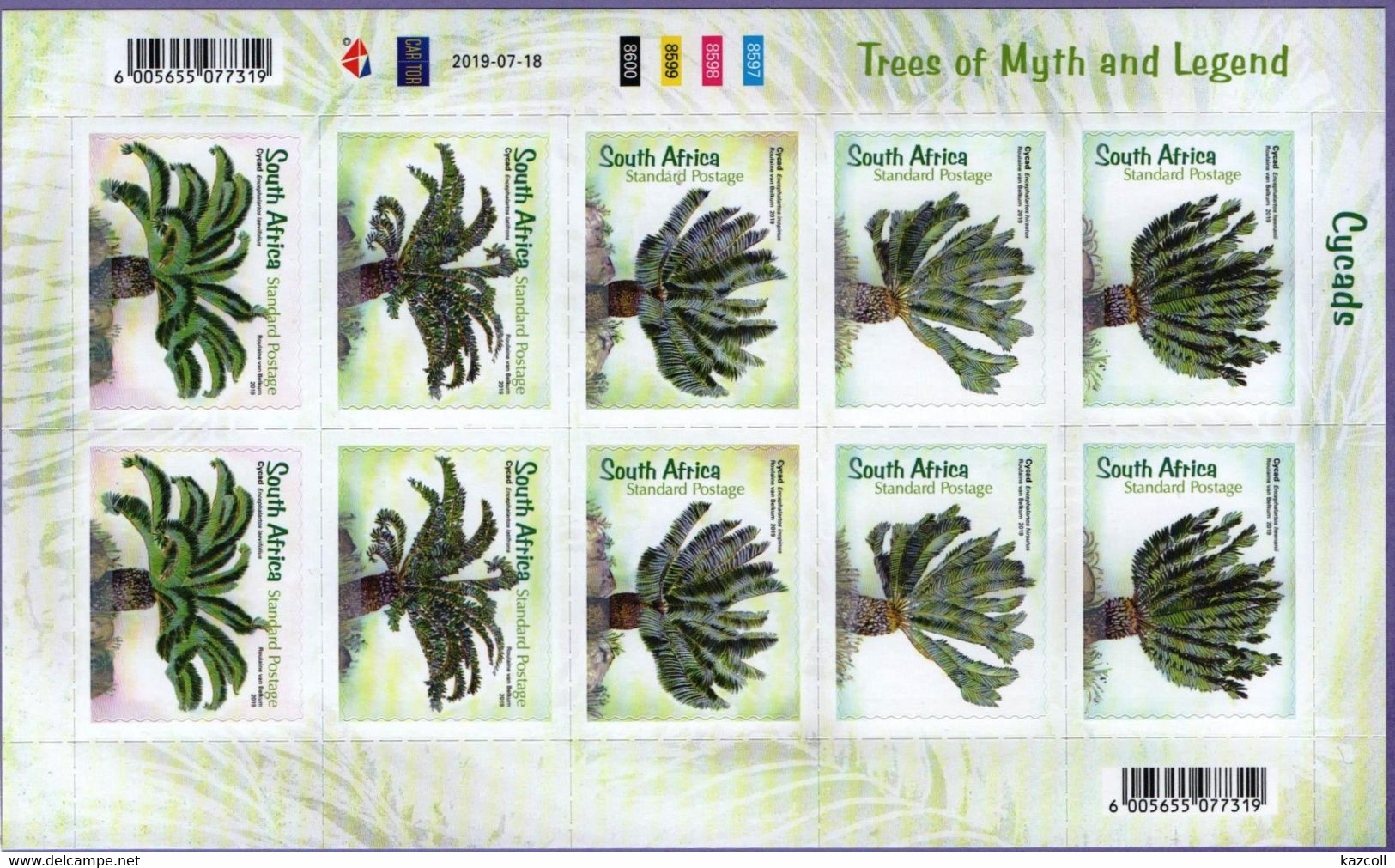 South Africa  2019.   Trees Of Myth And Legend. Cycads. Flora. Plants.  MNH - Nuevos