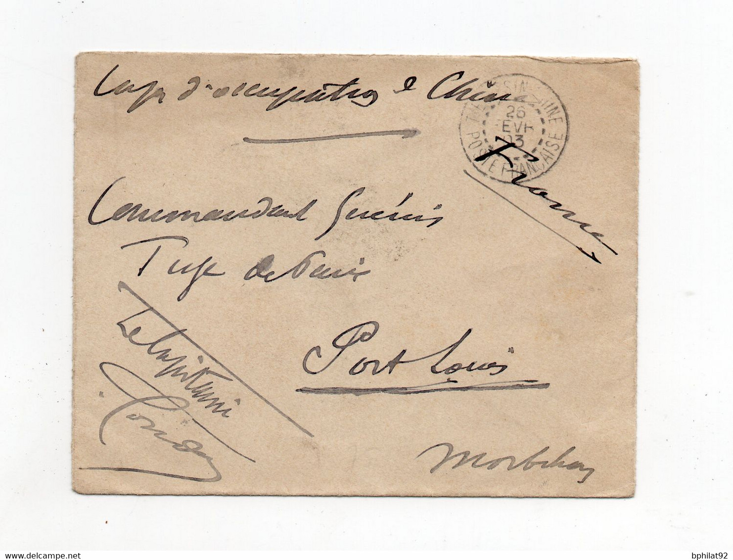 !!!  CORPS D'OCCUPATION EN CHINE DE 1903, CACHET TIEN-TSIN POSTE FRANCAISE - Cartas & Documentos