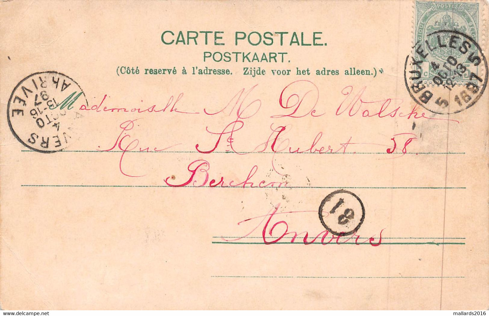 SOUVENIR DE BRUXELLES - POSTED IN 1897 ~ A 124 YEAR OLD POSTCARD  #2148127 - Altri & Non Classificati