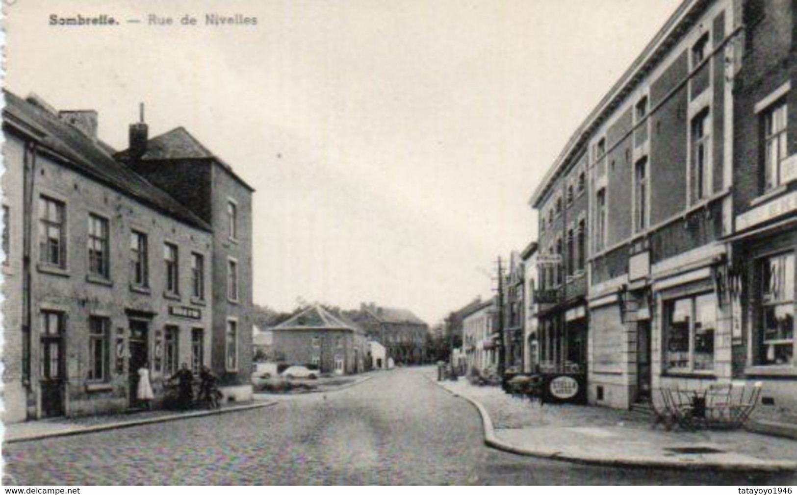 Sombreffe  Rue De Nivelles Carte Festonnée Et Glacé Voyagé En 193???? - Sombreffe