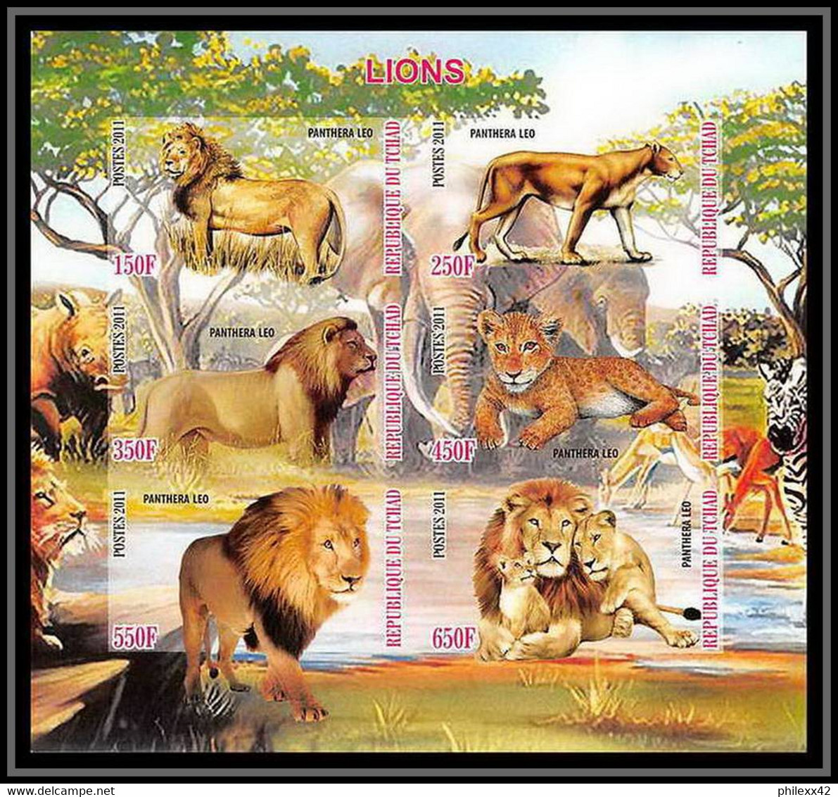 2317/ Bloc Neuf ** MNH Tirage Privé Vignette Lion Lions Non Dentelé Imperf - Felinos