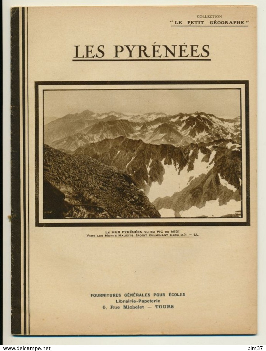 Couverture De Cahier D'Ecolier - Les Pyrénées - Librairie-Papeterie, Tours - Protège-cahiers