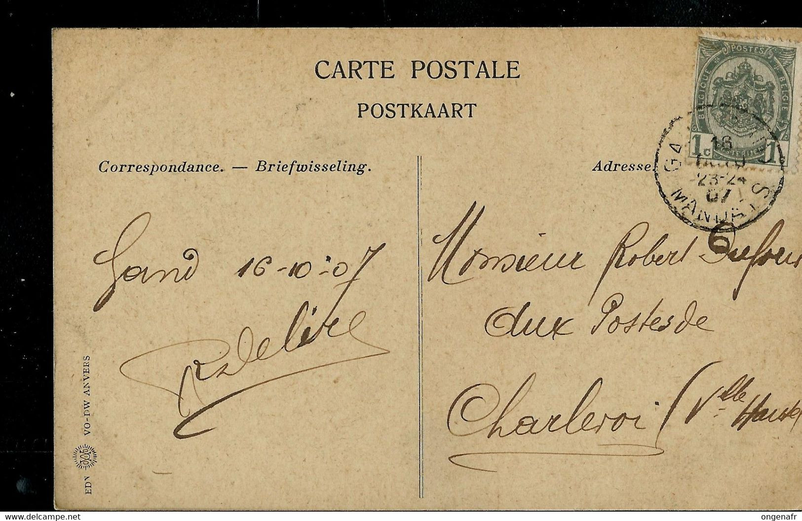 CP (Gand: Le Gros Canon) Obl. GAND 1907 - Correo Rural