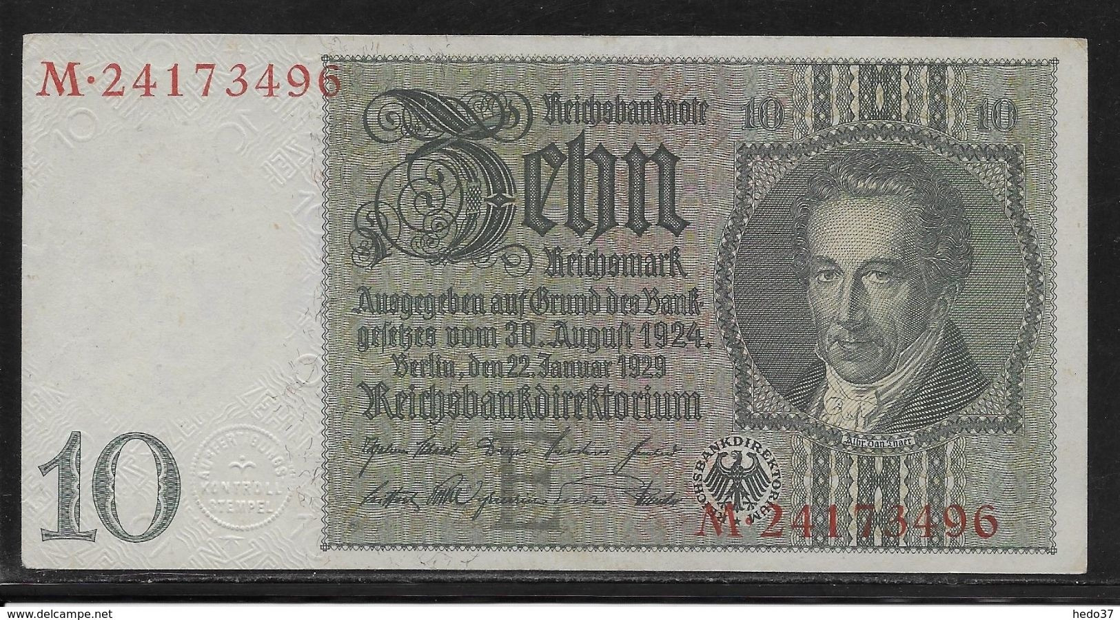 Allemagne - 10 Reichsmark - Pick N° 180 - SPL - 10 Mark