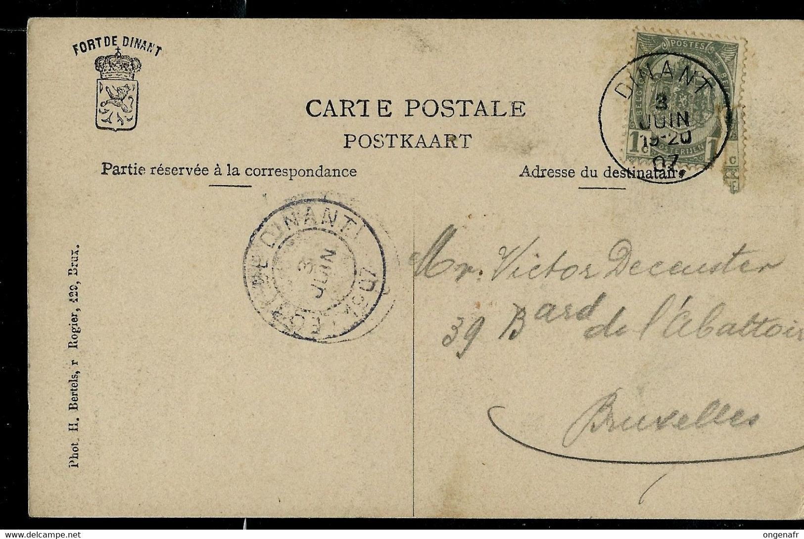 CP (Dinant : Cour De La Citadelle) Obl. DINANT 03/06/1907 - Correo Rural