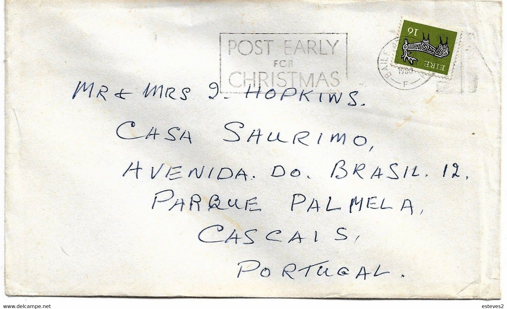 Ireland , Eire ,  1980 , Baile Slogan Postmark POST EARLY FOR CHRISTMAS  , Deer  Stamp - Covers & Documents