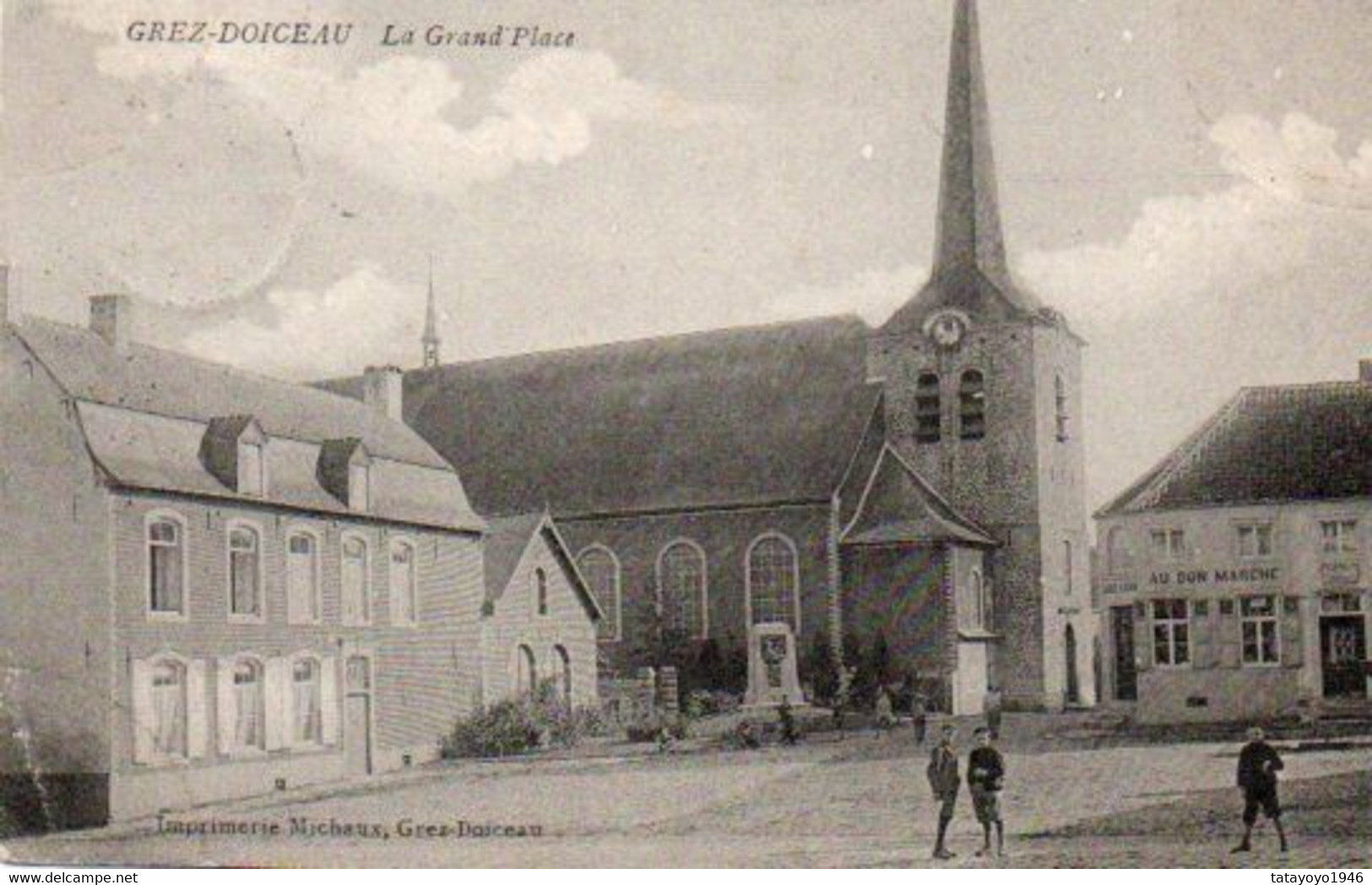 Grez-Doiceau  La Grand'place Animée Voyagé En 1907 - Grez-Doiceau
