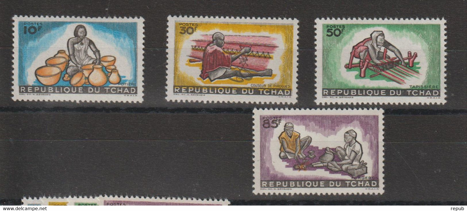 Tchad 1964 Artisanat 94-97 4 Val ** MNH - Tchad (1960-...)