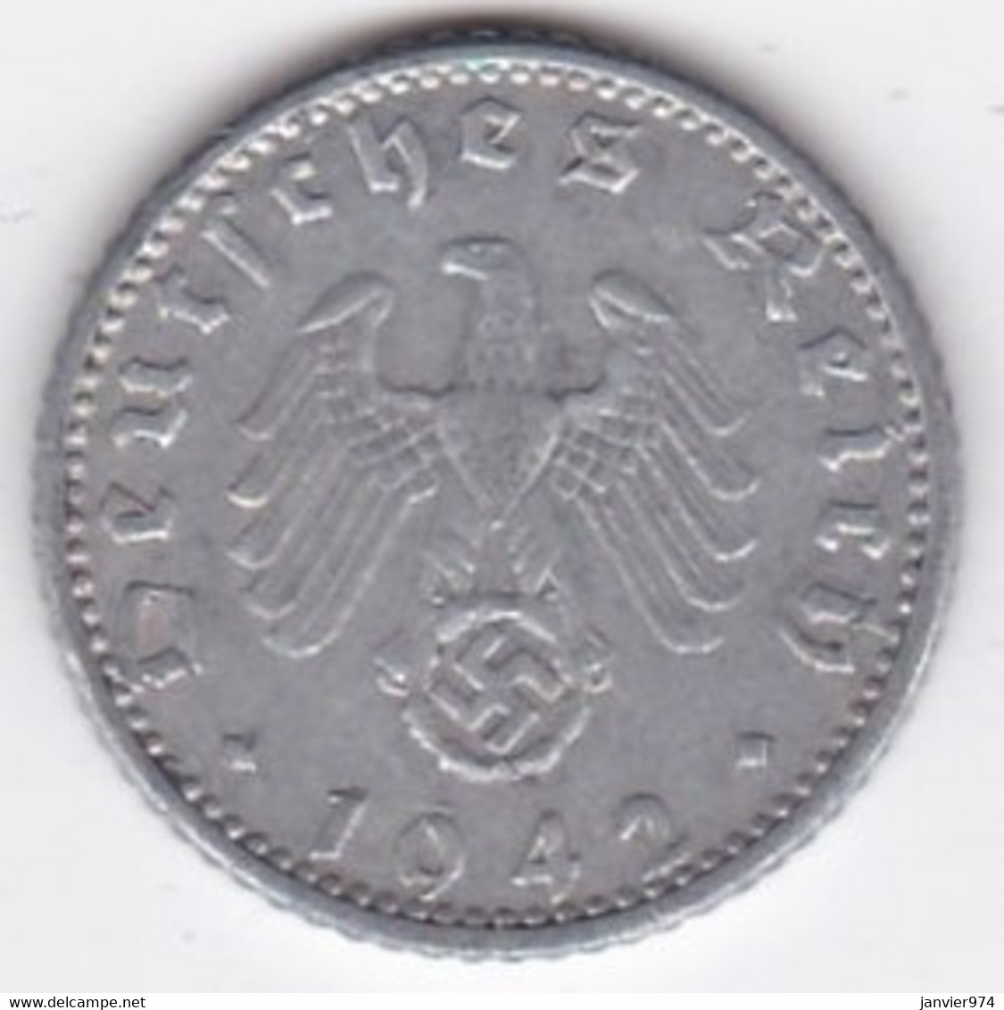 50 Reichspfennig 1942 A BERLIN. Aluminium - 50 Reichspfennig