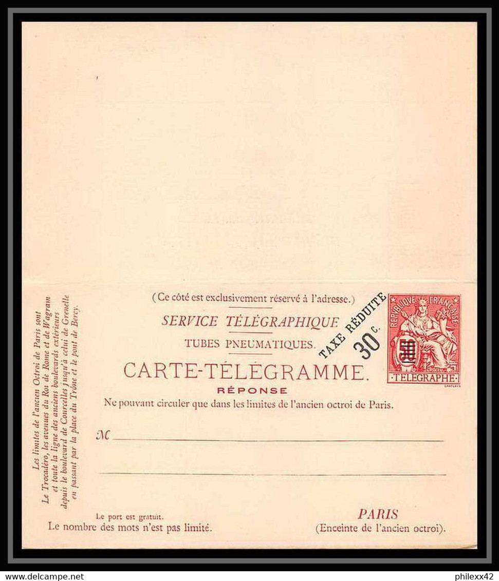 1430 France Entier Postal Stationery Pneumatique Chaplain 50c Rouge Taxe Réduite A 30c D8 Neuf Avec Réponse Payee Tb - Neumáticos