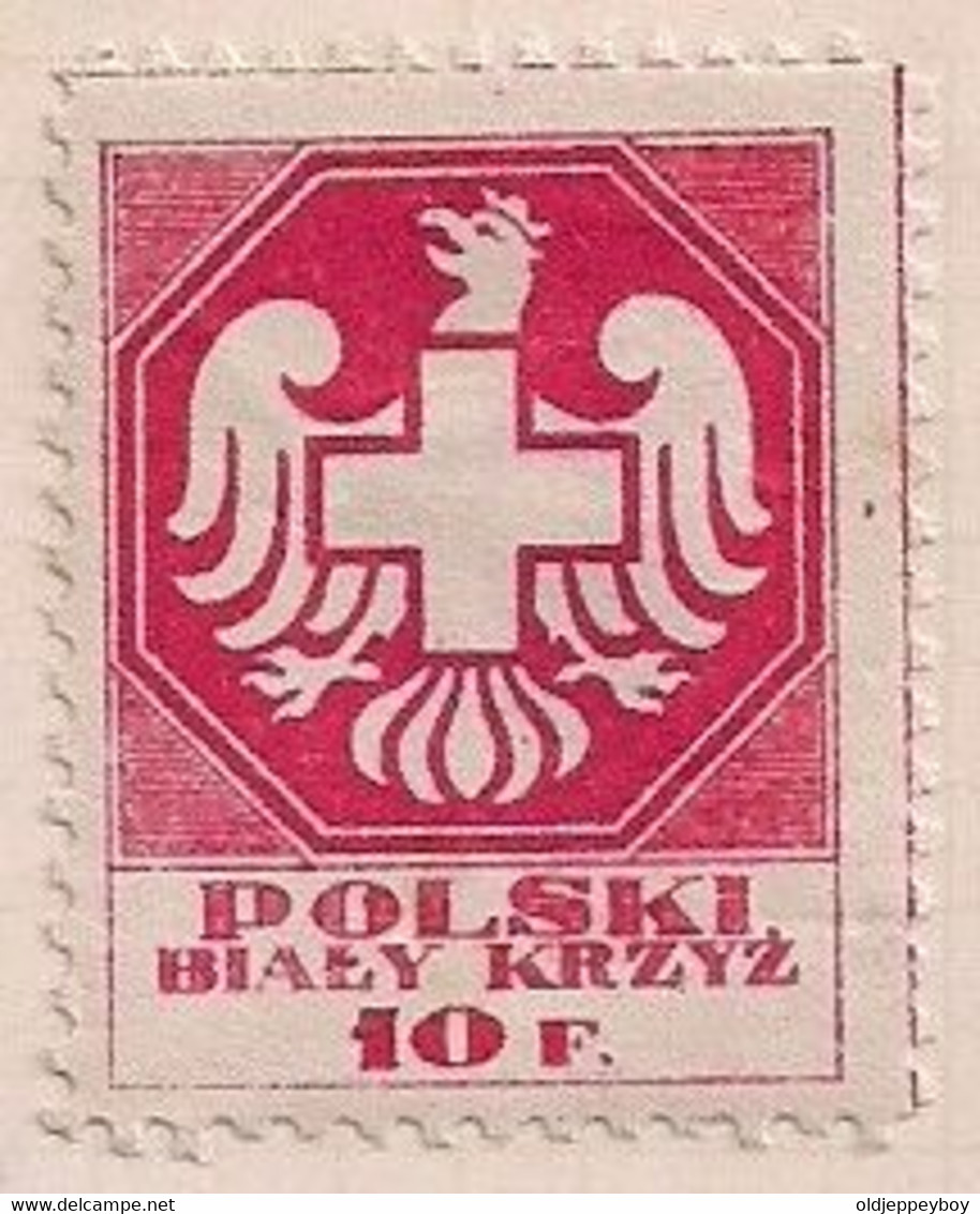 WW1 ERA CINDERELLA - VIGNETTE- POLAND POLSKI 10f Coat Of Arm Crest Eagle Bird Extra Rare - Erinnophilie