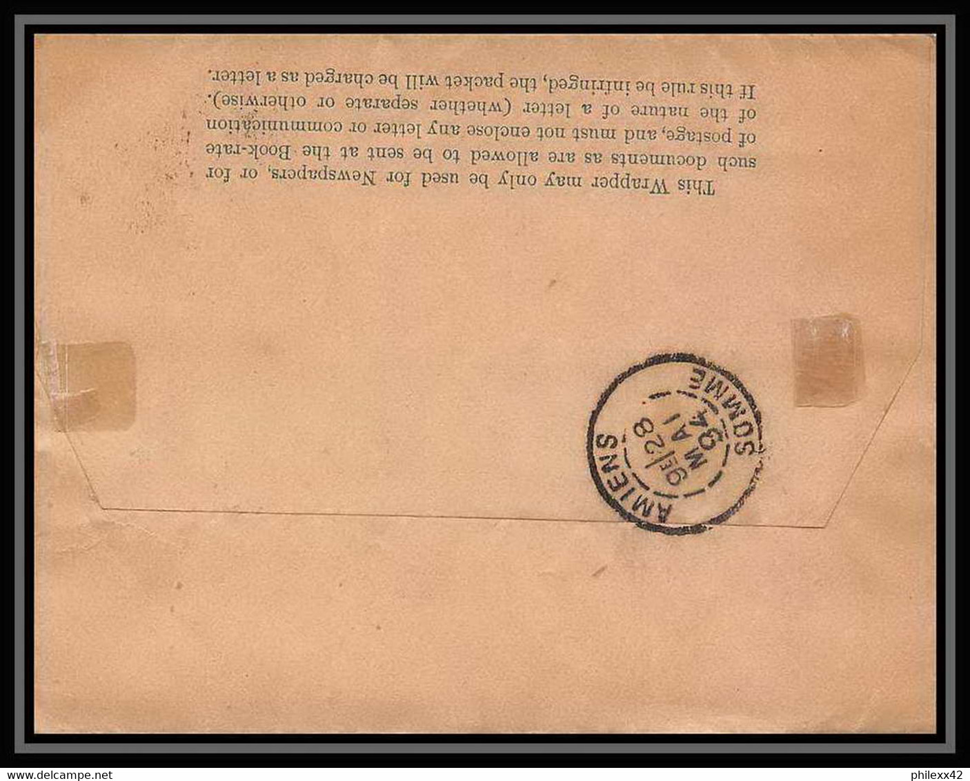 2837/ Malte (Malta) Entier Stationery Bande Pour Journal Newspapers Wrapper N°1 Pour Amiens France 1894 - Malta