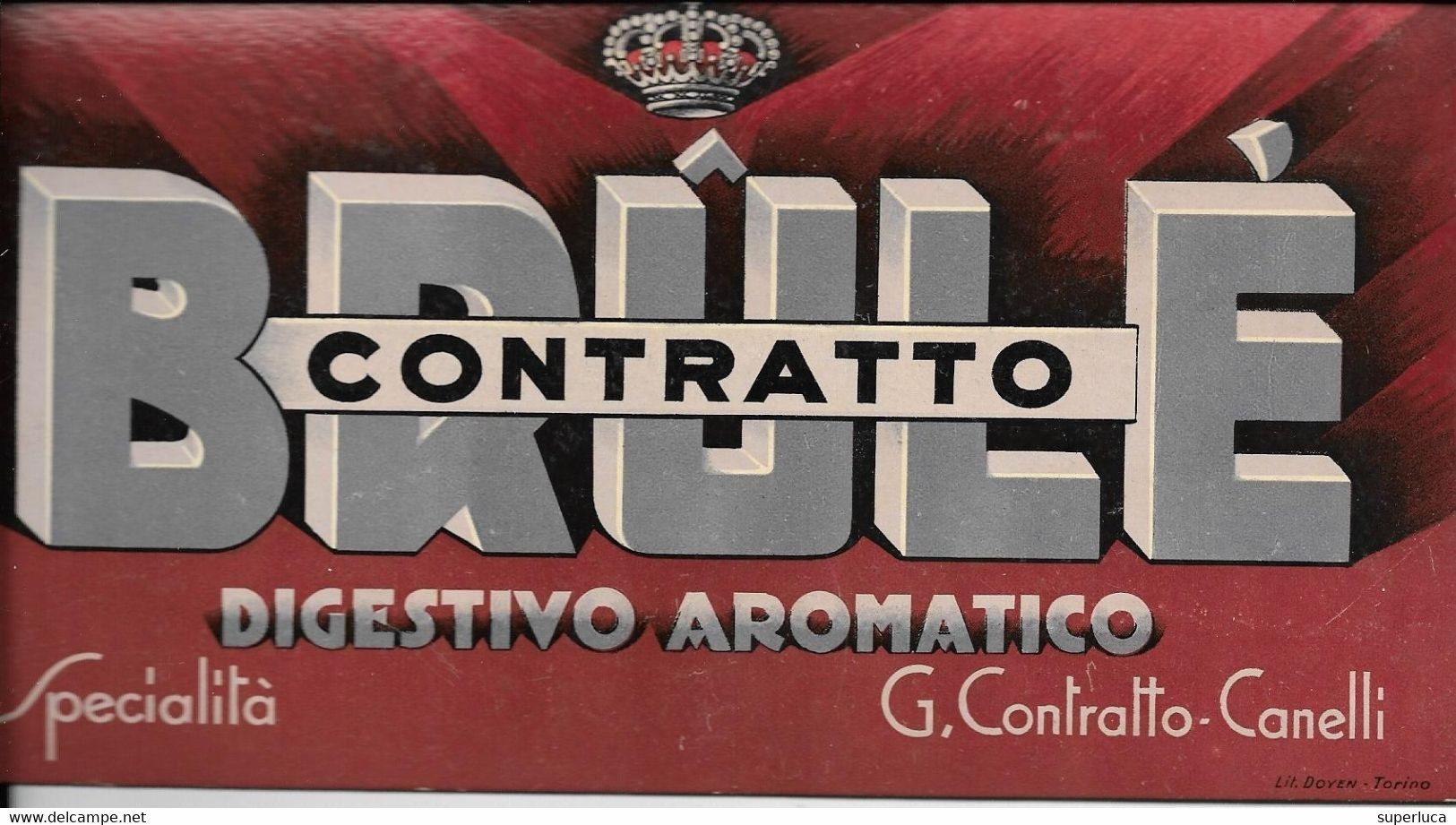 9-CONTRATTO BRULE-DIGESTIVO AROMATICO-G.CONTRATTO CANELLI-CARTONCINO PUBBLICITARIO - Plaques En Carton