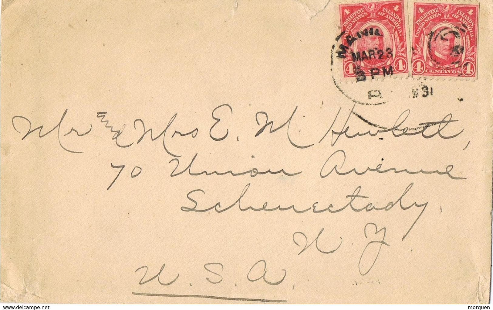 41548. Carta MANILA (Philippines Islands) 1931. Posesion USA - Philippines