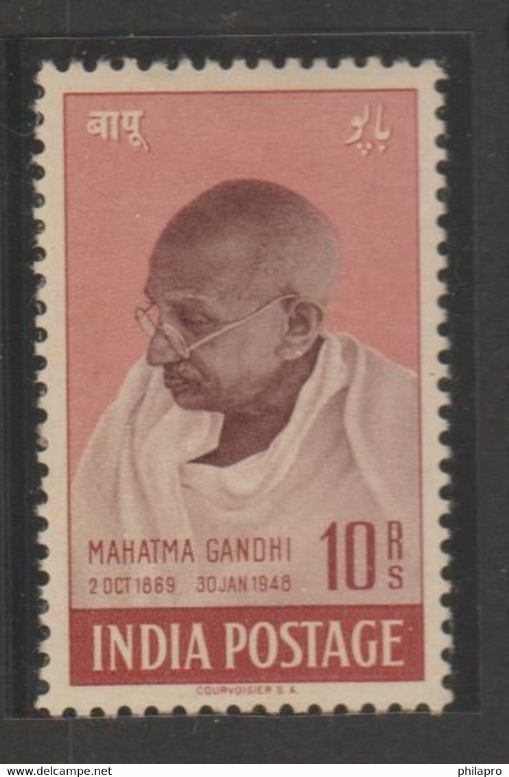 INDE / INDIA 1948  GANDHI  10 Rs  *MH - VERY FINE    Ref. P69 A - Unused Stamps