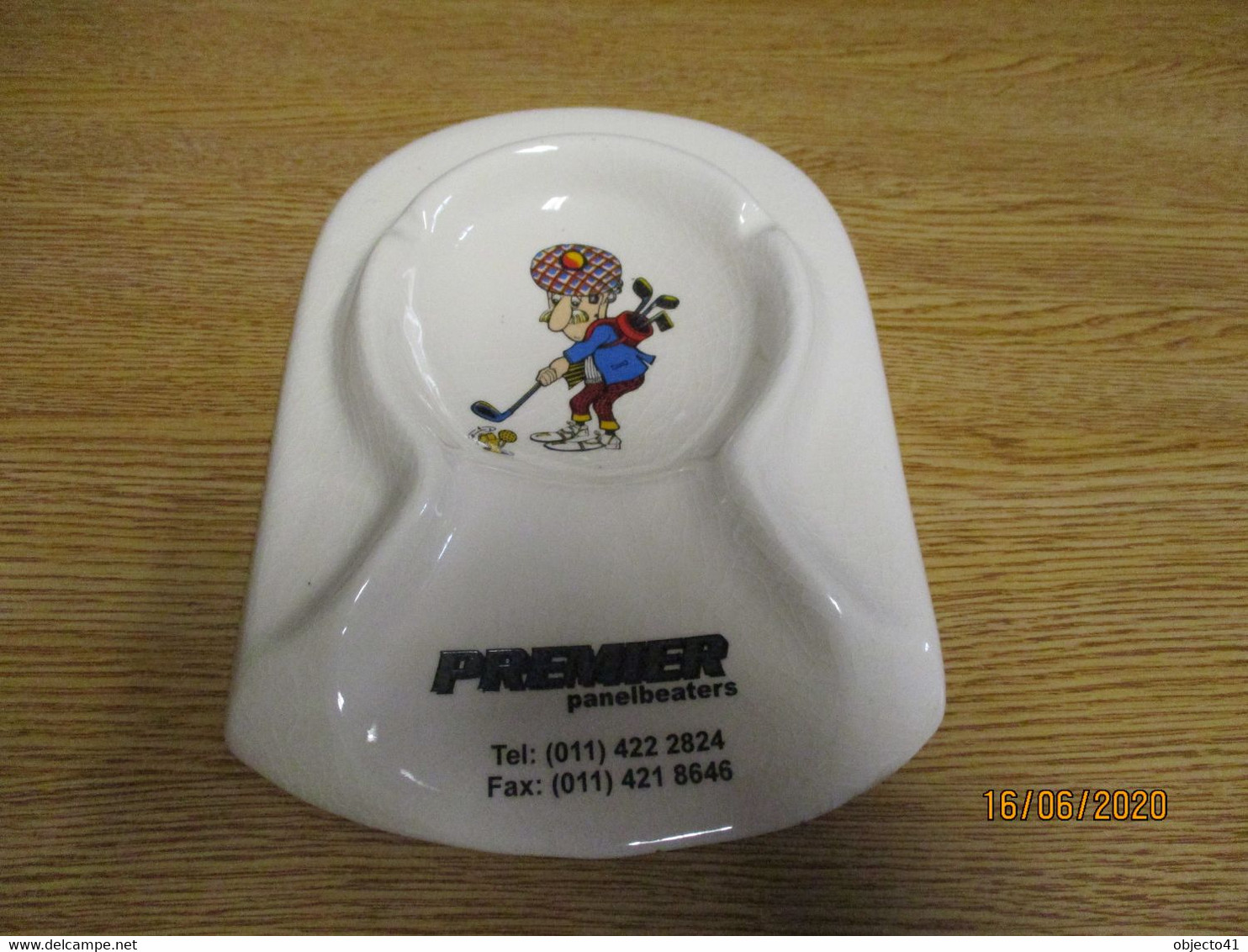 Old Vieux Ashtray Cendrier Ceramique Golf Sport - Kleding, Souvenirs & Andere