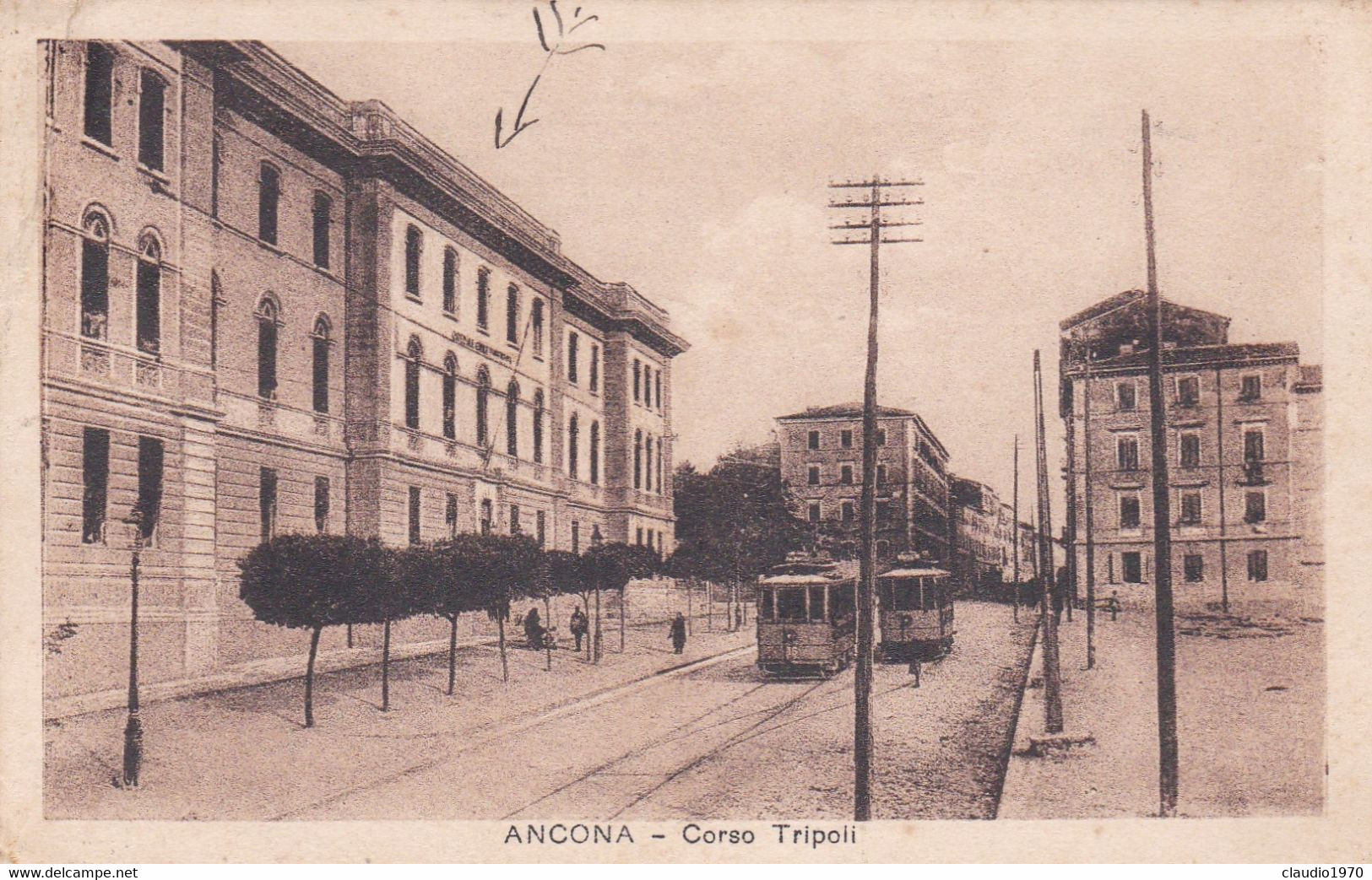 ANCONA - CARTOLINA - CORSO TRIPOLI - VG. PER MILANO - Ancona