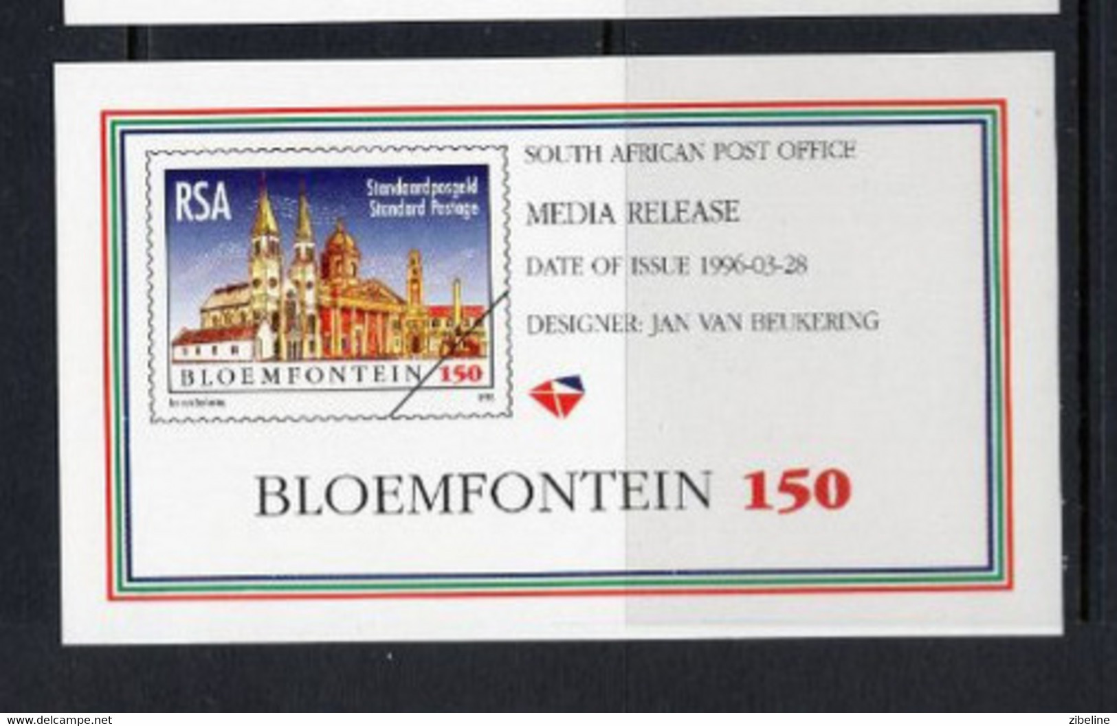 ZIBELINE RSA  BLOEMFONTEIN 96 NOEL OBL SPECIMEN SOUTH AFRICA AFRIKA AFRIQUE DU SUD - Blocks & Kleinbögen