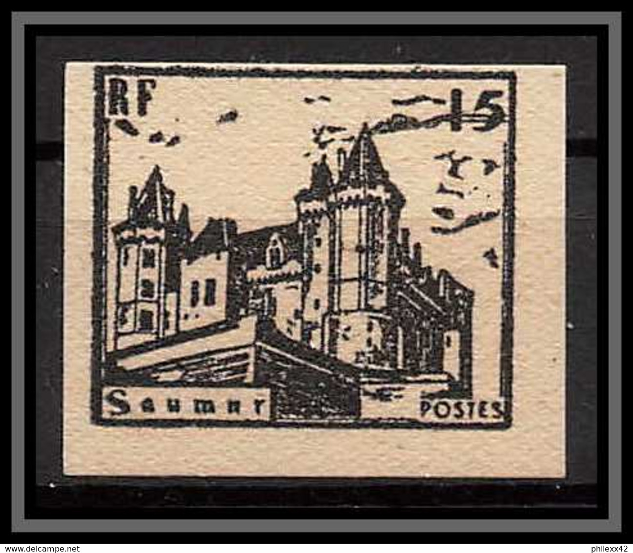 85512/ Grève De Saumur 1953 Essai Non Dentelé Imperf Chateau Castle - Andere & Zonder Classificatie