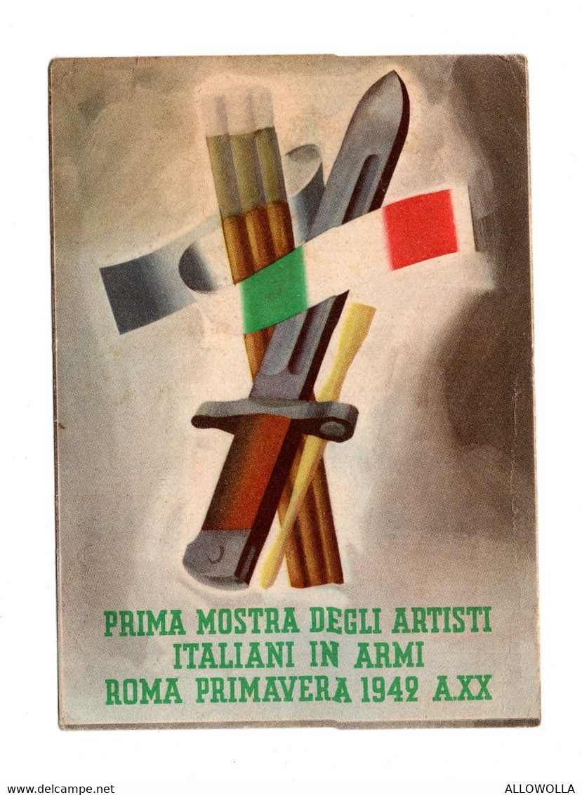 13730" 1943-ARTISTI ITALIANI IN ARMI-LINEA DIVISORIA-PRIMA MOSTRA DEGLI ARTISTI ..... "-CART. POST. SPEDITA1942 - Entiers Postaux