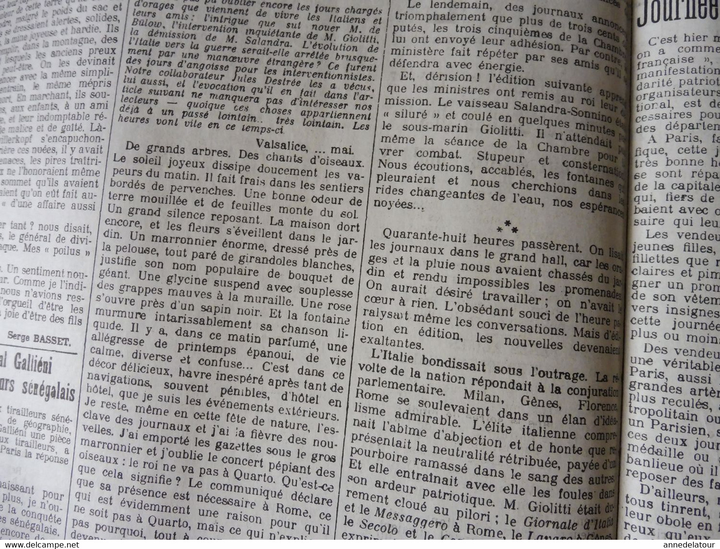 24 Mai 1915 LE PETIT PARISIEN :Italie Déclare Guerre à L'Autriche; Navire Turc De 4000 Hommes Coulé Aux Dardanelles;etc - Le Petit Parisien