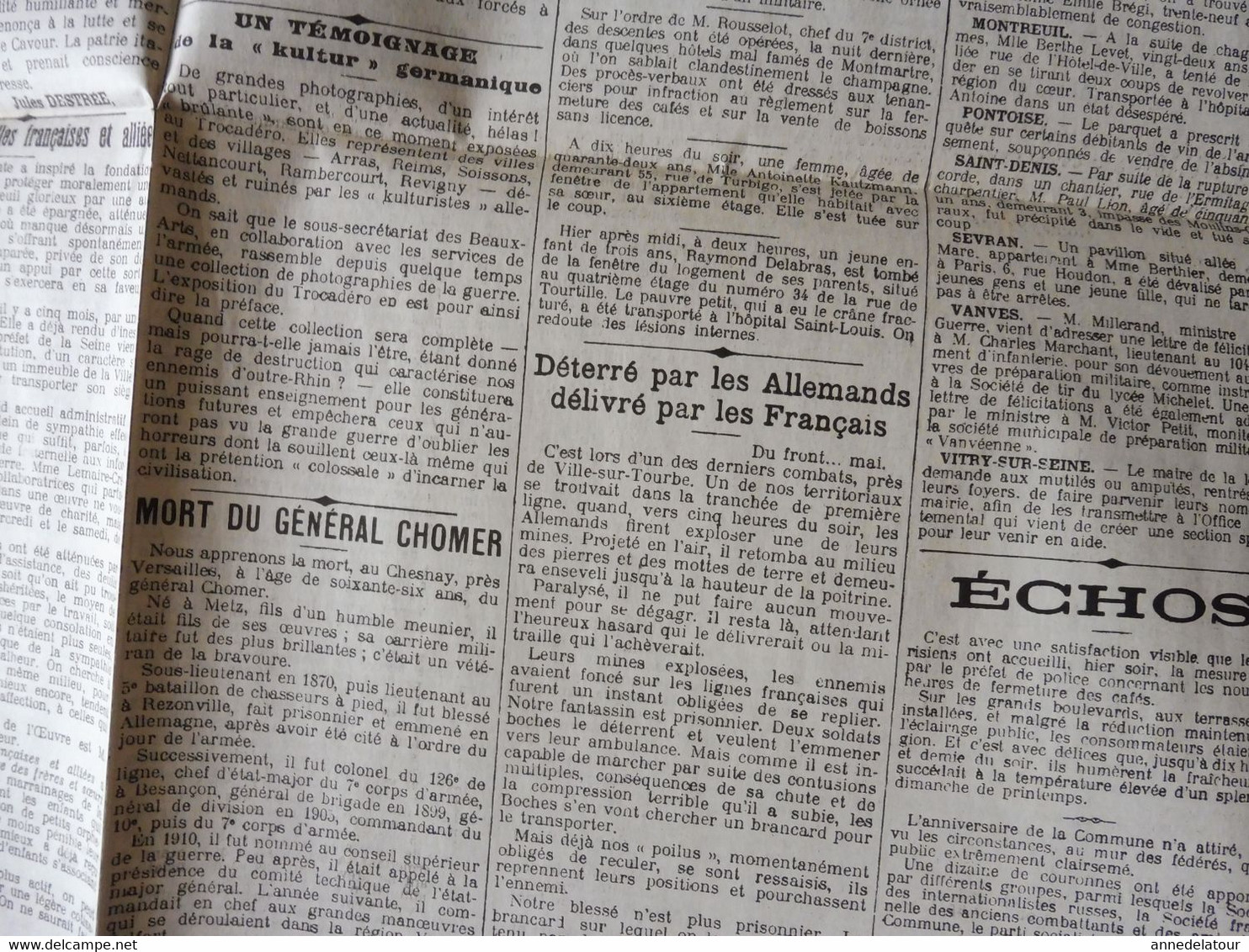 24 Mai 1915 LE PETIT PARISIEN :Italie Déclare Guerre à L'Autriche; Navire Turc De 4000 Hommes Coulé Aux Dardanelles;etc - Le Petit Parisien