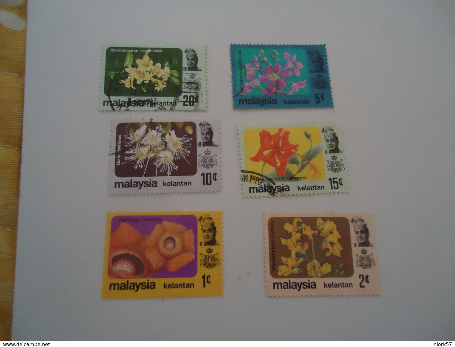 KELANTAN  MALAYSIA USED STAMPS FLOWERS - Kelantan