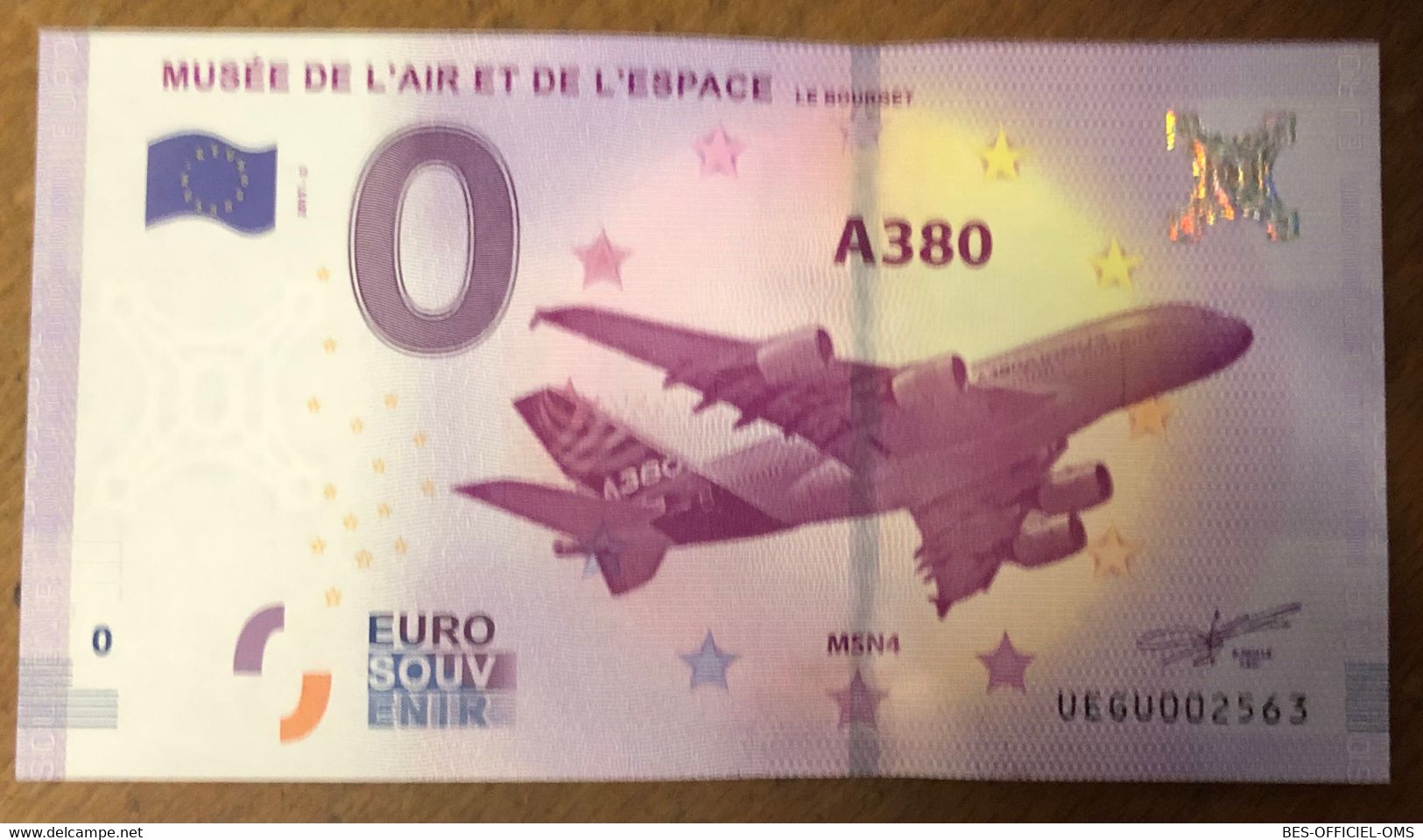 2017 BILLET 0 EURO SOUVENIR DPT 93 LE BOURGET MUSÉE DE L'AIR A380 ZERO 0 EURO SCHEIN BANKNOTE PAPER MONEY BANK - Essais Privés / Non-officiels