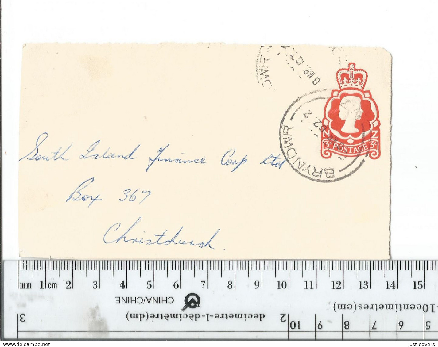 New Zealand Bryndwr To Christchurch March 1962 Face Only........................(Box 8) - Entiers Postaux