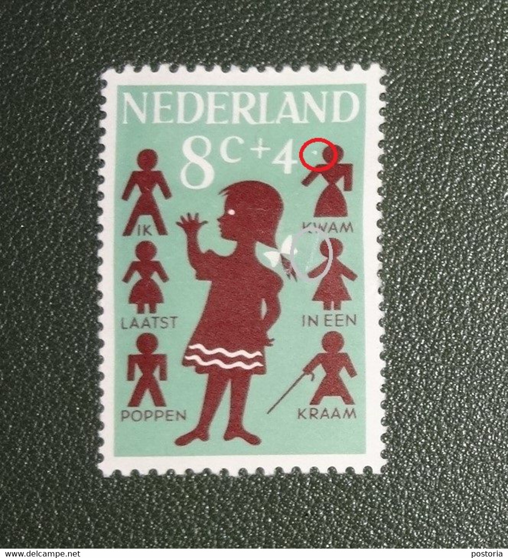 Nederland - MAST - 804 P - 1963 - Plaatfout - Ongebruikt - Plakrest - Witte Punt Tussen De 4 En Het Hoofd - Variedades Y Curiosidades