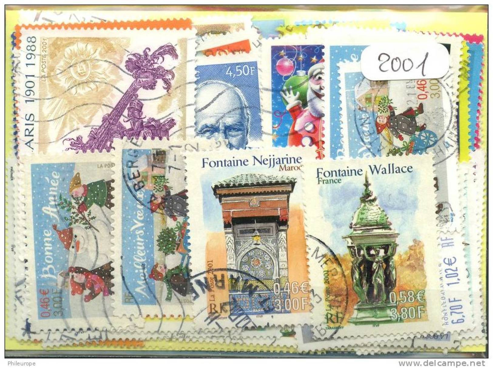 France  Années Completes (o) 2001 (72 Timbres) - 2000-2009