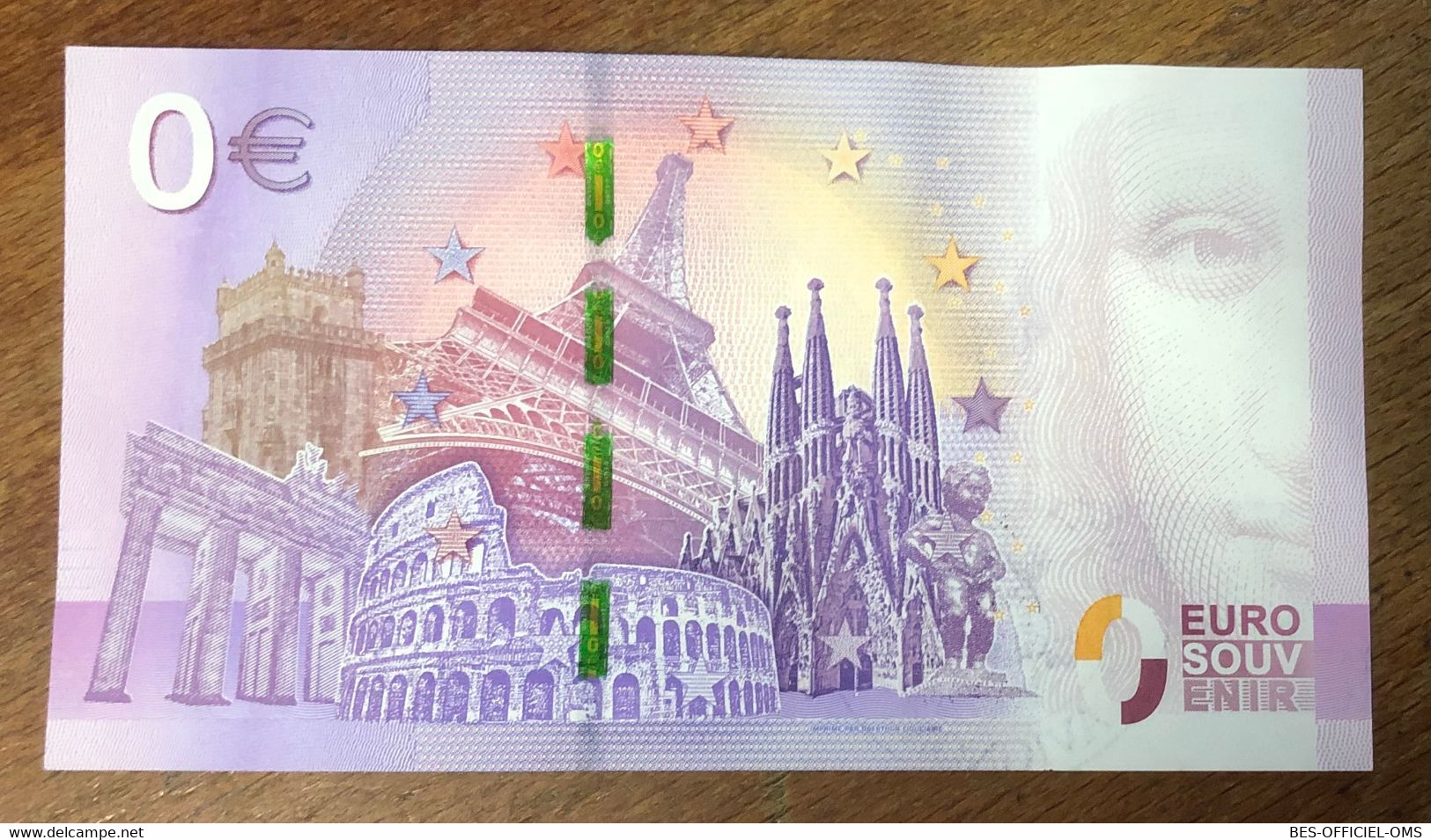 2017 BILLET 0 EURO SOUVENIR DPT 84 PALAIS DES PAPES ET PONT D'AVIGNON + TIMBRE ZERO 0 EURO SCHEIN BANKNOTE MONEY BANK - Essais Privés / Non-officiels