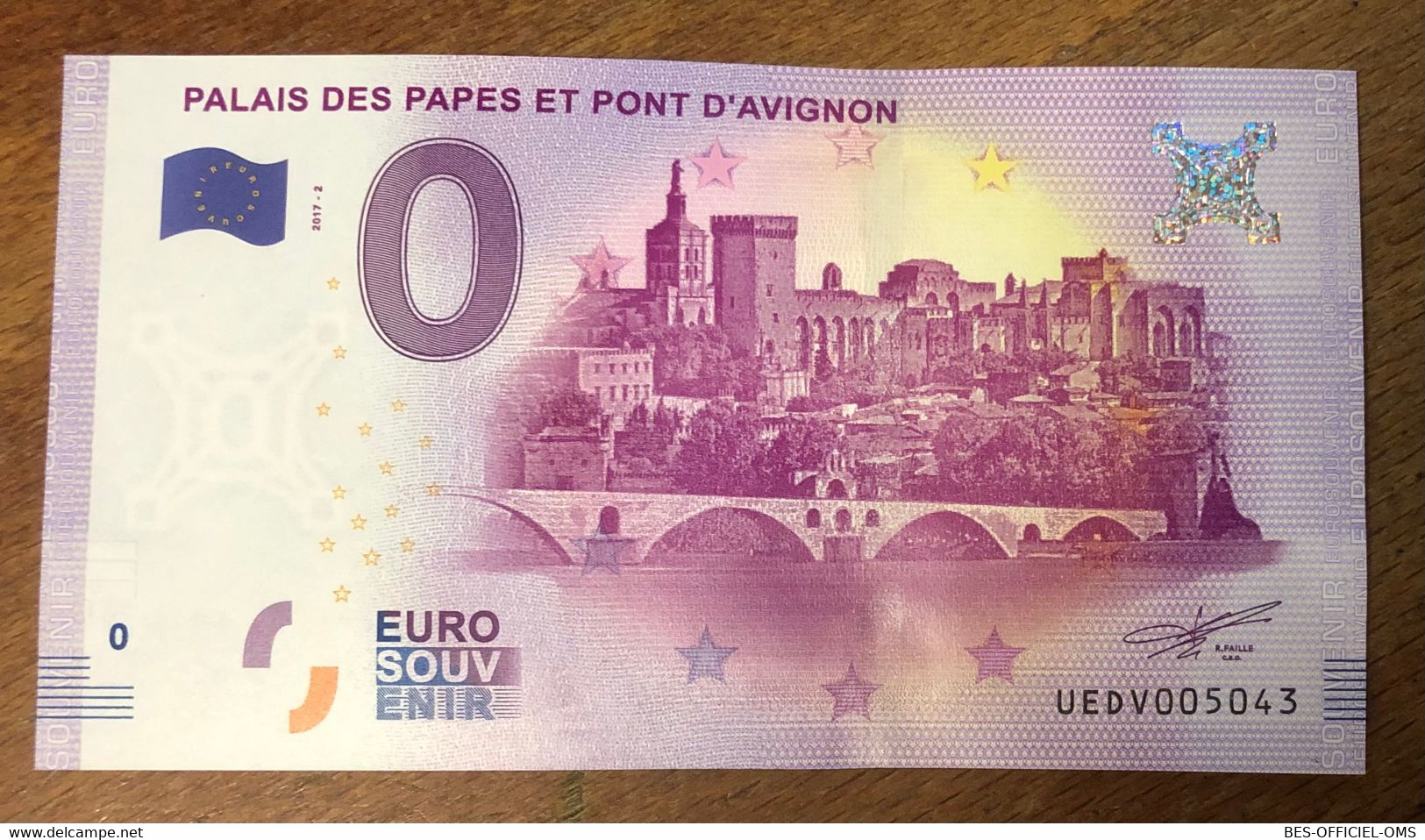 2017 BILLET 0 EURO SOUVENIR DPT 84 PALAIS DES PAPES ET PONT D'AVIGNON ZERO 0 EURO SCHEIN BANKNOTE PAPER MONEY BANK - Privatentwürfe