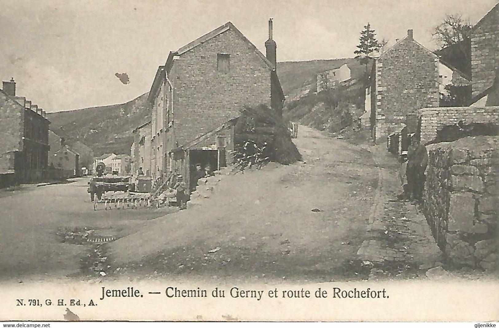 Antieke Pk  Jemelle.-Chemin Du Gerny Et Route De Rochefort - Rochefort