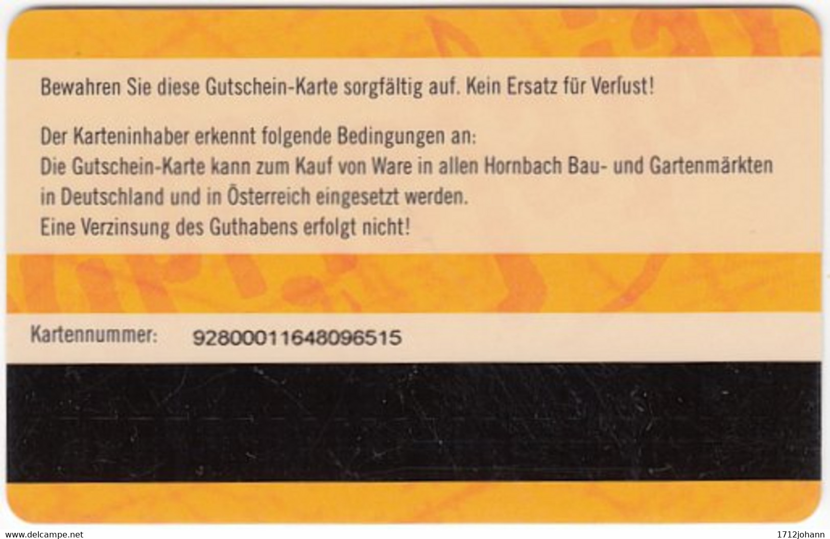 Gift Card A-504 Austria - Hornbach / Hardware Store - Used - Gift Cards