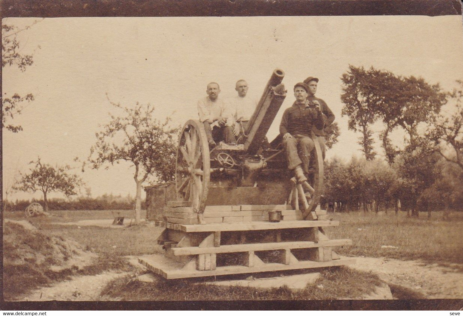 14-18 Batterie Belge Canon Front De L'Yzer Photo Amateur Format Environ 4,5 Cm X 12 Cm - Oorlog, Militair