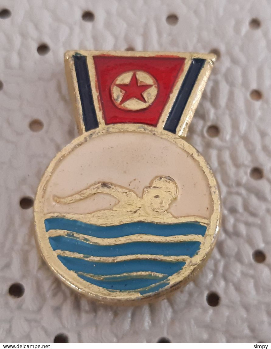 Swimming North Korea Pin - Natation