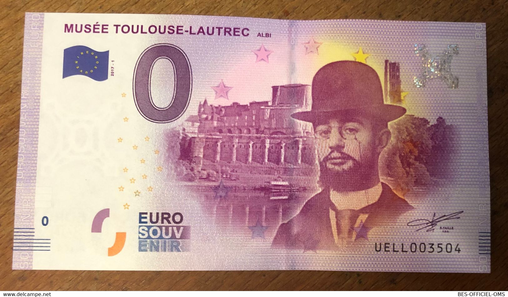 2017 BILLET 0 EURO SOUVENIR DPT 81 ALBI MUSÉE TOULOUSE LAUTREC ZERO 0 EURO SCHEIN BANKNOTE PAPER MONEY BANK - Privatentwürfe