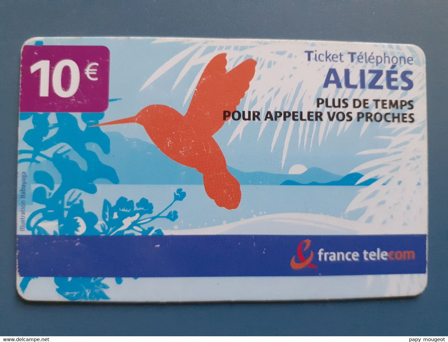 Ticket Téléphone Alizés France Télécom 10€ Validité 31/01/2008 - Série W 58350026346 - Billetes FT