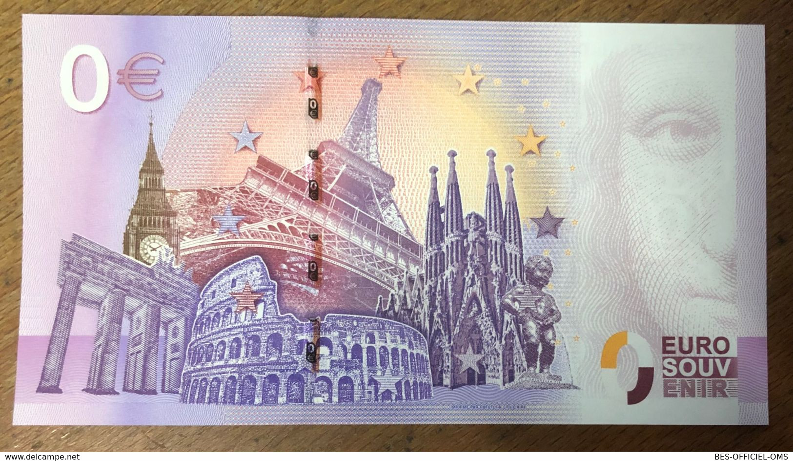 2017 BILLET 0 EURO SOUVENIR DPT 80 MÉMORIAL DE THIEPVAL + TAMPON ZERO 0 EURO SCHEIN BANKNOTE PAPER MONEY BANK - Privatentwürfe