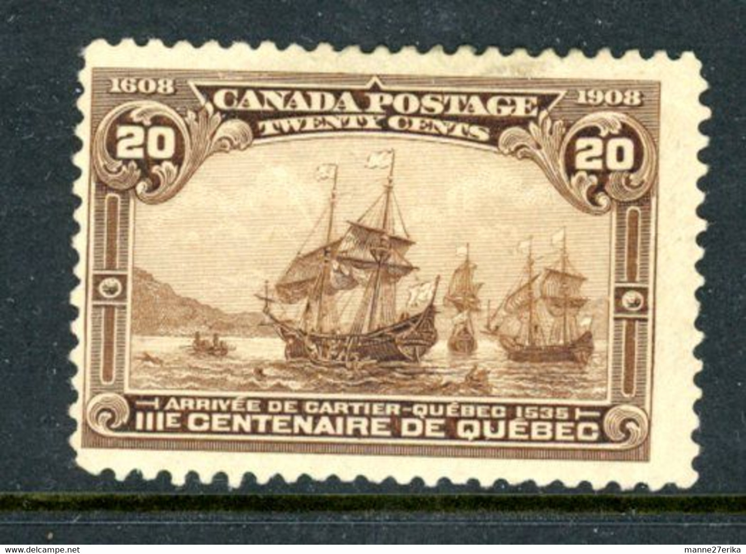 Canada 1908 MH "Quebec Terencentary" Cartier's Arrival - Unused Stamps